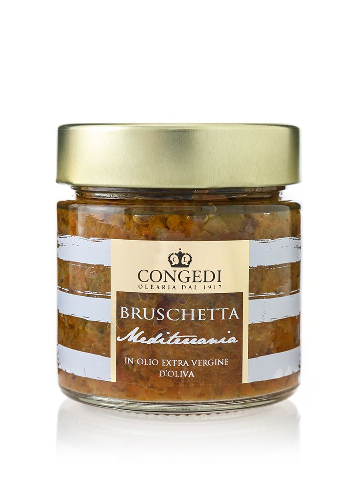 Mediterranean bruschetta in extra virgin olive oil